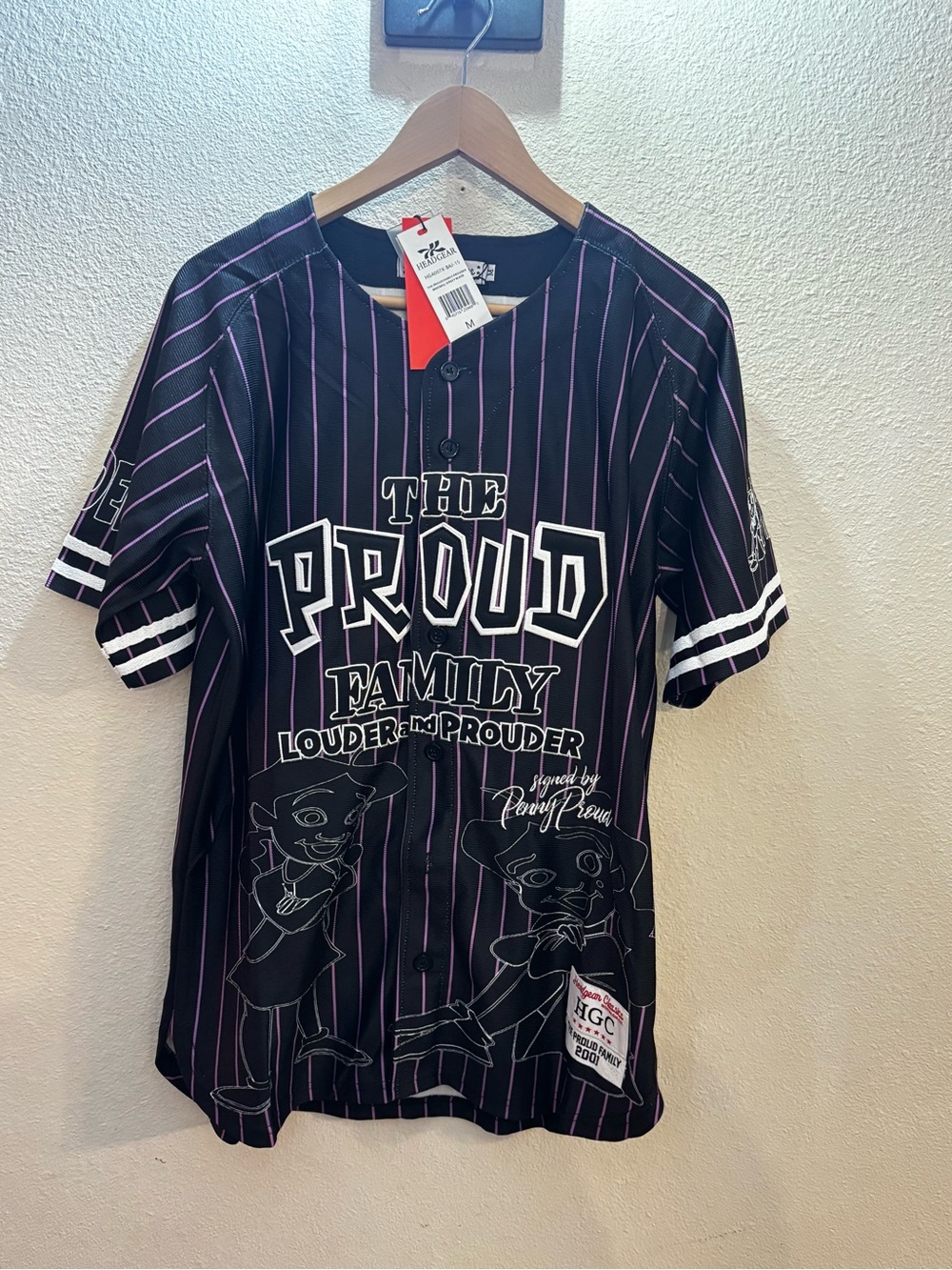 The Proud Family Black & Purple Pinstripe Baseball Jersey